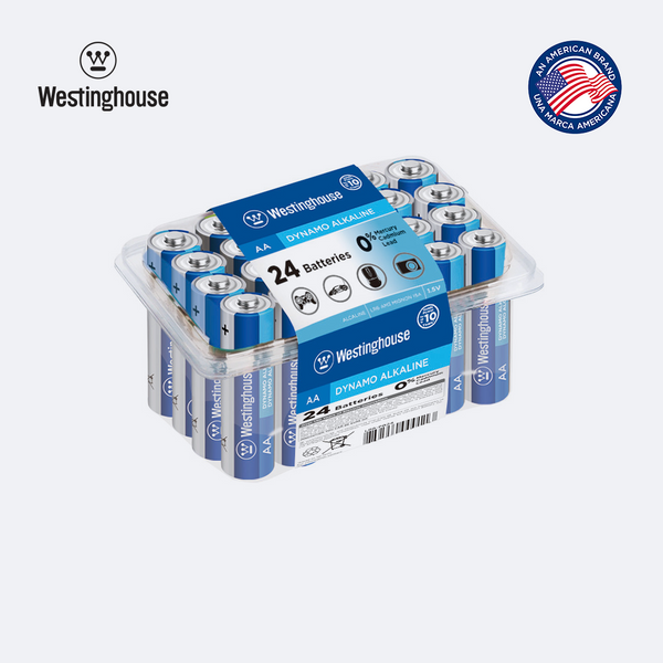 Westinghouse AA/AAA Batteries, Dynamo Alkaline 1.5V Pack of 24 Leak-Proof Premium Power for High-Drain Devices | Best for Game Controller, Remotes, Toys & Flashlights
