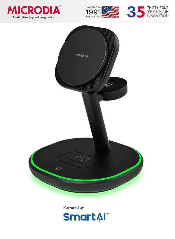 MICRODIA SNAPStation™ PLUS 23W, 4-in-1 Magnetic Wireless Charging Station