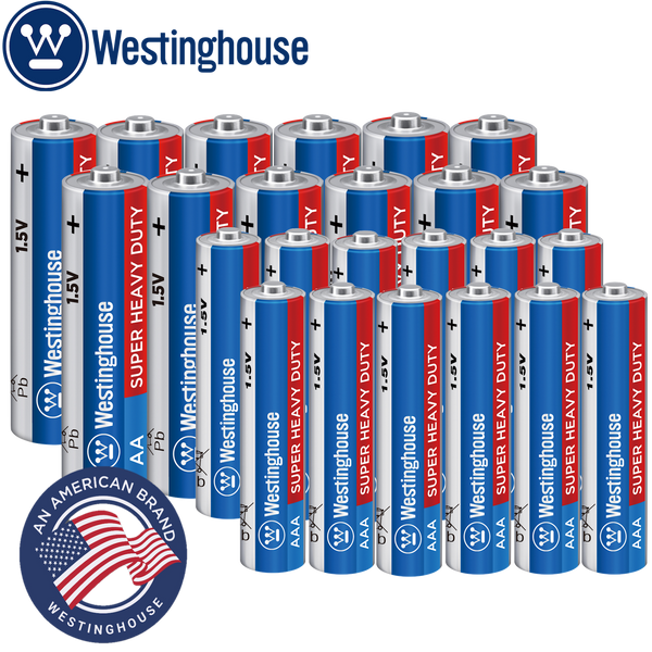 Westinghouse 1.5V Super Heavy Duty Combo Pack 24 Batteries (12xAA + 12x AA )