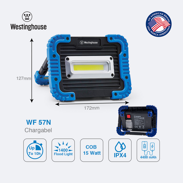 Westinghouse WF57N is a powerful Work Light equipped with a long lifespan COB as the lighting source providing up to 1400 lumens output and 3 lighting modes