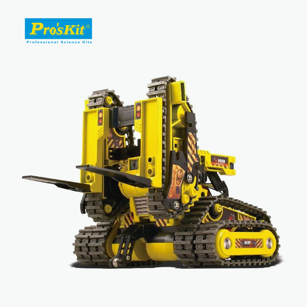 Pro’sKit GE-536N 3-in-1 All Terrain Robot Kit – DIY STEM Transforming Robot Toy for Kids (Tank, Stacker & Claw Car)