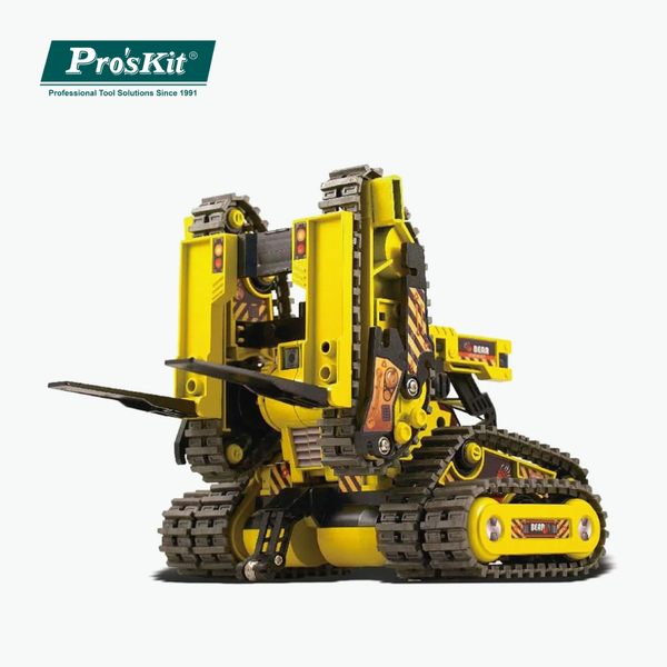 Pro’sKit GE-536N 3-in-1 All Terrain Robot Kit – DIY STEM Transforming Robot Toy for Kids (Tank, Stacker & Claw Car)