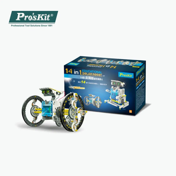 Pro’sKit GE-615 14-in-1 Educational Solar Robot Kit – DIY STEM Solar-Powered Building Set for Kids (203 PCS, Battery-Free)