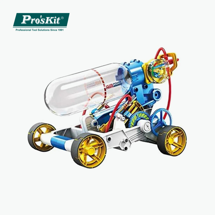 Pro’sKit GE-631 Air Engine Car Kit – DIY STEM Compressed-Air Propulsion Car Toy for Kids 10+ (Battery-Free Eco Car)