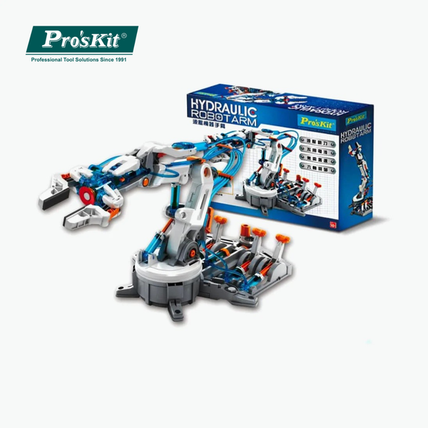 Pro’sKit GE-632 Hydraulic Robot Arm Kit – DIY STEM Water-Powered Robotic Arm with 6-Axis Control (229 Pieces, No Batteries)