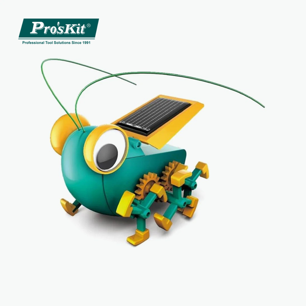 Pro’sKit GE-683 Solar Bug – DIY Solar-Powered Robot Assembly STEM Kit for Kids (51 Pieces, Battery-Free)