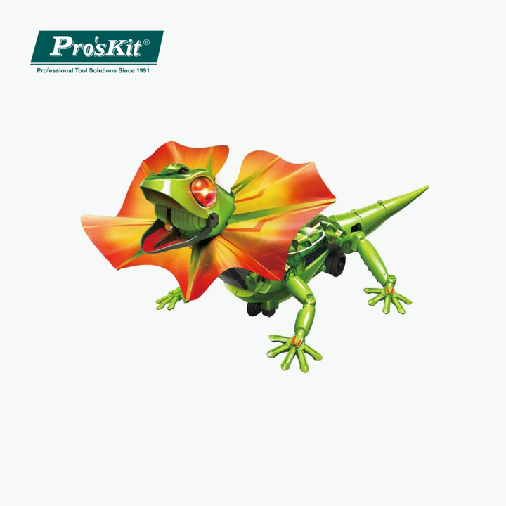 Pro’sKit GE-892 Frilled Lizard Robot – Interactive IR Sensing STEM Smart Pet Toy with Chase & Escape Modes for Kids 10+