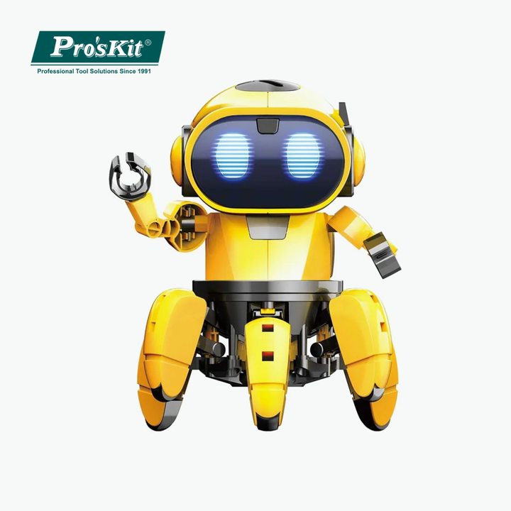 Pro’sKit GE-893 Probbie The Robot – DIY 6-Leg Smart IR Sensor STEM Robot Kit with 360° Rotation for Kids 8+