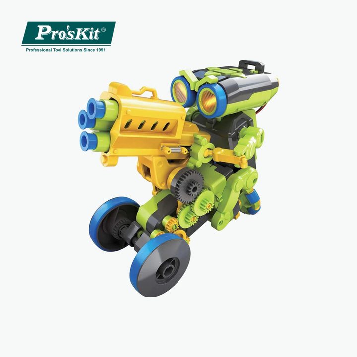 Pro’sKit GE-897 Tribo 3-in-1 Keypad Coding Robot – DIY Programmable STEM Robot Kit for Kids (Sharpshooter, Painter & Sweeper)