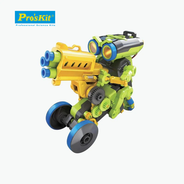 Pro’sKit GE-897 Tribo 3-in-1 Keypad Coding Robot – DIY Programmable STEM Robot Kit for Kids (Sharpshooter, Painter & Sweeper)