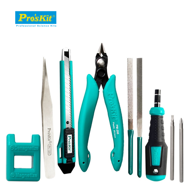 Pro’sKit PK-602 Modeler Basic Craft Tool Set – Essential Plastic Modeling & Hobby Tools Kit with Side Cutter, Files & Screwdriver