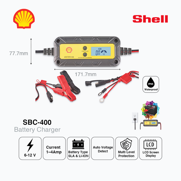 Shell SBC400 Smart Battery Charger & Maintainer SBC400