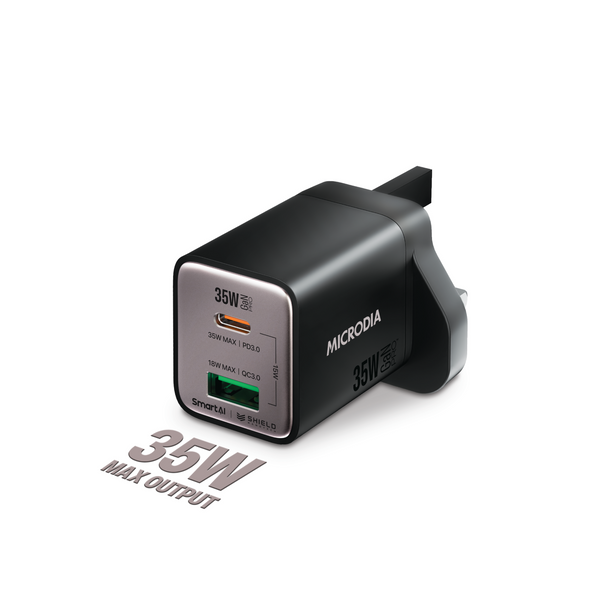 Microdia SMARTCube Nano 35W PD, GaN Pro PPS, Charger, 2 Port (1C1A)