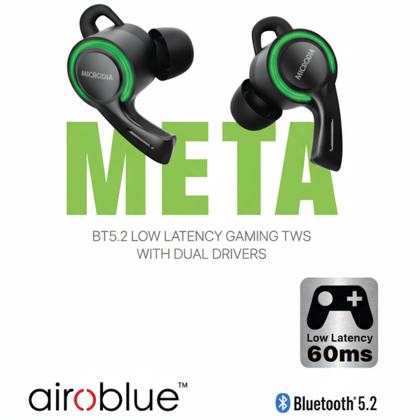 MICRODIA Meta BT5.2 LOW LATENCY GAMING TWS WITH DUAL DRIVERS