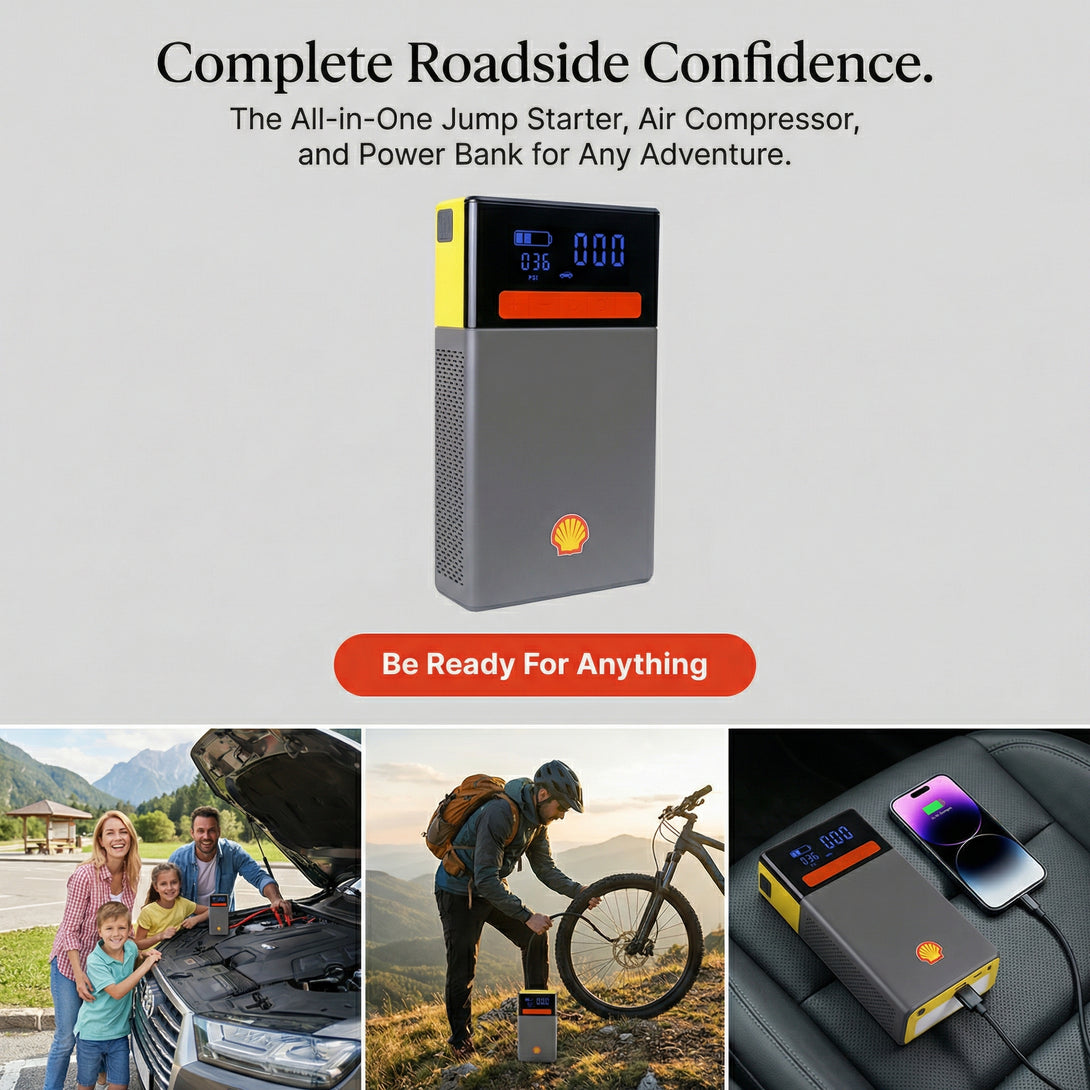 Shell Multi-function 16000mAh Jump Starter & Air Compressor – SDL