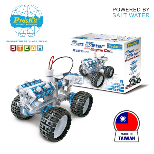Pro’sKit GE-752 Salt Water Fuel Cell 4x4 Engine Car Kit – DIY STEM Water-Powered Car for Kids (No Batteries)