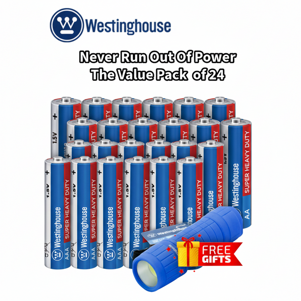 Westinghouse 1.5V Super Heavy Duty Combo Pack 24 Batteries (12xAA + 12x AA )