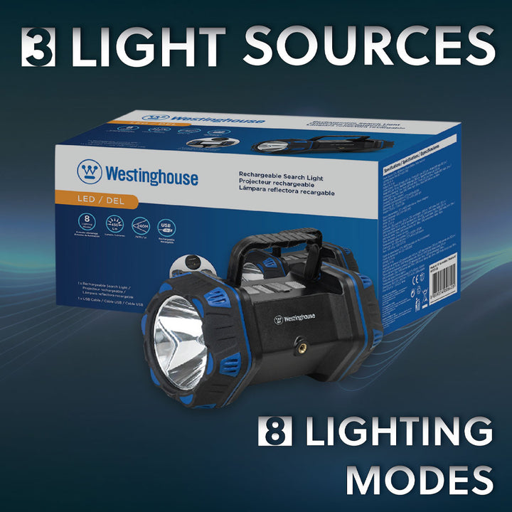 a blue and black light source with a box