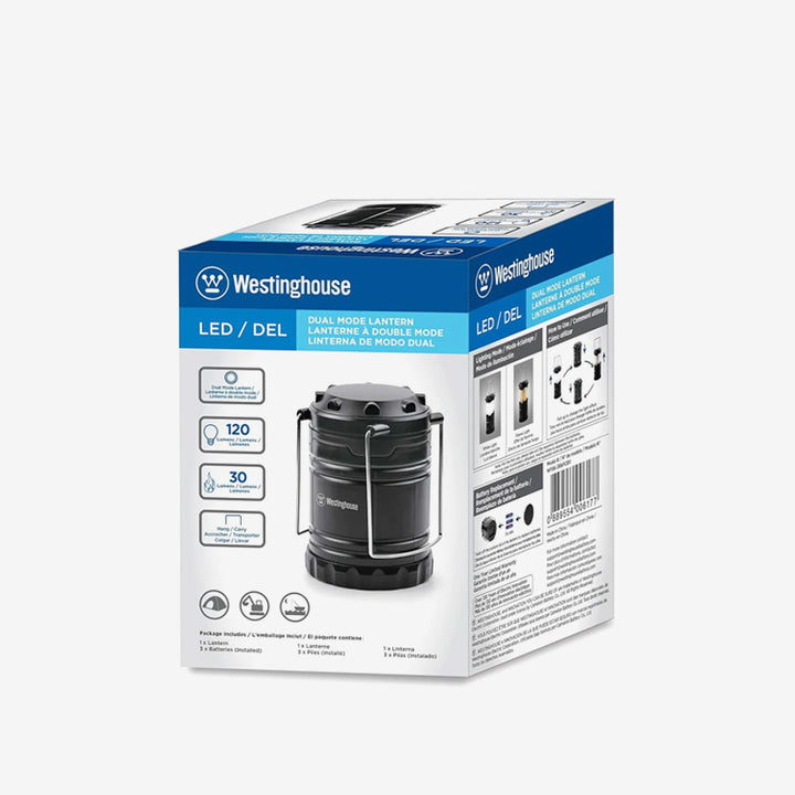 a box with a black and white picture of a light on it