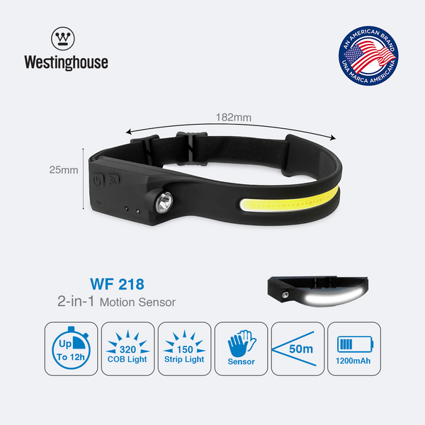 Westinghouse WF218 is a rechargeable head light distinguished itself in portability and utility. The headlight integrates COB and LED in one