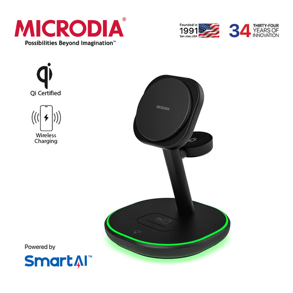 MICRODIA SNAPStation™ PLUS 23W, 4-in-1 Magnetic Wireless Charging Station