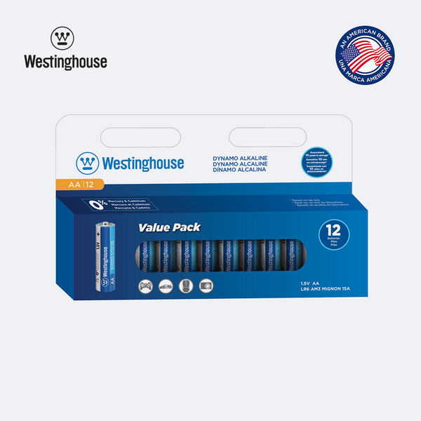 Westinghouse  AA/AAA Batteries, Dynamo Alkaline 1.5V Value Pack of 12. Leak-Proof Premium Power for High-Drain Devices | Best for Game Controller, Remotes, Toys & Flashlights |